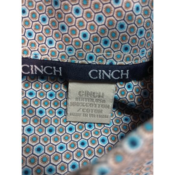 Cinch Shirt Men's Extra Large Blue Button Front Long Sleeve - Picture 7 of 8